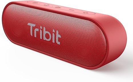 Tribit Bluetooth Speaker, XSound Go Speaker with 16W Loud Sound & Deeper Bass, 24H Playtime, IPX7 Waterproof, Bluetooth 5.0 TWS Pairing Portable Wireless Speaker for Home, Outdoor (Red)