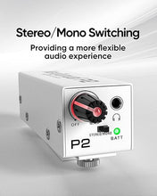Load image into Gallery viewer, P2 Ultra-Compact in-Ear Monitor Amplifier, Personal Headphone Amp with XLR/TRS Input 3.5mm Output, in Ear Monitor System with Stereo/Mono Switching, Seven-Color Breathing Light

