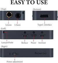 Load image into Gallery viewer, Geekria Pocket Box 3 USB-C Portable Headphone AMP, 4.4mm Balanced Output and 3.5mm Stereo Output, Mini Hi-Fi DAC Dual Chip CS43131, Support up to 384KHz/32bit
