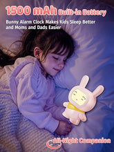 Load image into Gallery viewer, PIKOY Alarm Clock for Kids,Sleep Training Clock for Toddlers,Okay to Wake Clock for Kids with Dimmable Night Light,5 Ringtones+8 Volumes Bunny Kids Clock,1500mAh Rechargeable Alarm Clocks for Bedrooms
