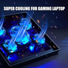 Load image into Gallery viewer, Laptop Cooling Pad 17inch 15.6 14 13 12inch Gaming Cooler Pad Chill Mat 5 Quiet Fans LED Lights and 2 USB 2.0 Ports Adjustable Mounts Laptop Stand Height Angle
