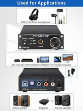 Load image into Gallery viewer, FX-Audio DAC-X6 Headphone amp Mini HiFi 2.0 Digital Audio Decoder DAC Input USB/Coaxial/Optical Output RCA/Headphone Amplifier 24Bit/96KHz DC12V (Black)
