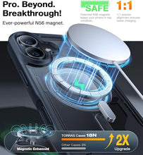 Load image into Gallery viewer, TORRAS for iPhone 16 Plus Case, [Compatible with MagSafe] [Military-Grade Drop Tested] Translucent Magnetic Slim Protective Case for iPhone 16 Plus Anti-Fingerprint Anti-Scratch 6.3", Black
