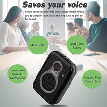 Load image into Gallery viewer, HaoWorks Portable Lightweight Mini Voice Amplifier and Wired Headset Microphone with Speaker for Teachers 10W Rechargeable Wearable Personal PA Loudspeaker for Instructor,Tour Guide,Classroom
