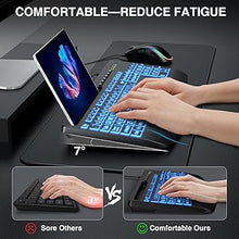 Load image into Gallery viewer, Wired Keyboard and Mouse, Large Print Backlit Keyboard with Wrist Rest and 7-Color Backlit, Lighted Computer Keyboards Easy to See, Light Up USB Keyboard Mouse Combo for PC, Windows, Laptop SABLUTE
