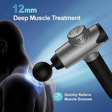 Load image into Gallery viewer, Muscle Massage Gun, Quiet Deep Tissue Percussion Back Neck Head Hammer Massager for Athletes, 30 Speed Level, LCD Touch Screen with 6 Heads, Hand Held Massager (Carbon)…
