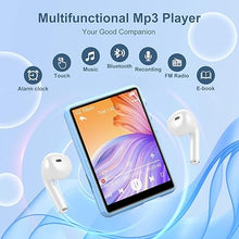 Load image into Gallery viewer, 64GB MP3 Player with Bluetooth 5.3, 2.4&quot; Full Touch Screen Portable Music Player, Lossless Sound Digital Audio Player Built-in HD Speaker, FM Radio, Player Case Earphones Included
