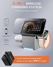 Load image into Gallery viewer, ZEEHOO 3 in 1 Charging Station for Apple MagSafe Charger, CubeTrick-X Qi2 15W Fast Wireless Charger Stand for Apple Watch, for iPhone 16,15,14,13,12 Series, AirPods (30W USB-C Charger Included)
