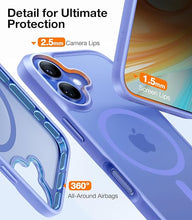 Load image into Gallery viewer, TORRAS Magnetic Shockproof Compatible with iPhone 16 Case, Fit for MagSafe, 4X Military Grade Drop Protection Anti-Scratch Protective Hard Back Plastic Slim Phone Case for iPhone 16 6.1 inch, Blue
