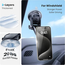 Load image into Gallery viewer, APPS2Car Magnetic Phone Car Mount, Dashboard Windshield Industrial-Strength Suction Cup Car Phone Mount Holder with Adjustable Telescopic Arm,6 Strong Magnets, for Cell Phones(Metal Sticker Need)

