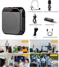 Load image into Gallery viewer, Personal Voice Amplifier for Teachers, Mini Voice Amplifier with Wireless Lavalier Microphone, Portable Megaphone Speaker Headset System for Teaching and Speaking, Personal PA System
