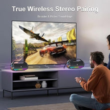 Load image into Gallery viewer, Bluetooth Speaker, IPX5 Waterproof Portable Bluetooth Speaker with Powerful Bass &amp; LED Lights, Loud Stereo Wireless Speaker for Home Party, Beach, Outdoor Camping, Support USB/TF Card/AUX/TWS
