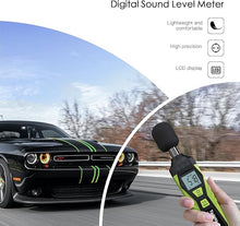 Load image into Gallery viewer, Decibel Meter, Tadeto Digital Sound Level Meter Portable SPL Meter 30dB to 130dB MAX Data Hold with LCD Display Backlight A/C Weighted for Home Factories
