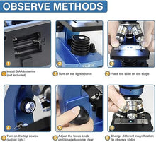 Load image into Gallery viewer, Microscope for Kids Beginners Children Student, 40X- 1000X Compound Microscopes with 52 pcs Educational Kits
