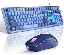 Load image into Gallery viewer, Gaming Keyboard and Mouse Combo, K1 RGB LED Backlit Keyboard with 104 Key Computer PC Gaming Keyboard for PC/Laptop (Blue)
