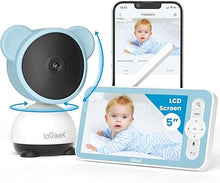 Load image into Gallery viewer, ieGeek 5&#39;&#39; Baby Monitor, WiFi Smartphone 1080P Baby Camera Via Screen and App Control, Night Vision Video Baby Monitor with Sound&amp; Motion Detection, 2-Way Talk, 360° PTZ, LCD Monitor Control
