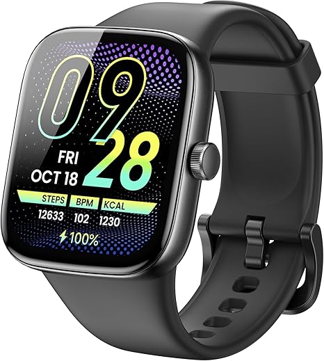 TOZO AMOLED S7 Smart Watch Bluetooth Call 1.85” Ultra HD Screen,Dynamic Dials Messages Push 100+ Sports Modes,Detect Human Health (Heart Rate,Blood Oxygen) with High Battery Life Touch Screen Watch