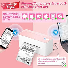 Load image into Gallery viewer, ASprink Bluetooth Thermal Label Printer - 241BT Wireless Shipping Label Printer for Small Business &amp; Packages, Pink Thermal Label Printer Shipping Label Maker, Compatible with iPhone, USPS, Amazon
