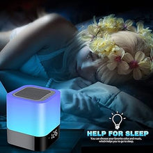 Load image into Gallery viewer, KPR Night Lights Bluetooth Speaker, Alarm Clock Bluetooth Speaker Touch Sensor Bedside Lamp Dimmable Multi-Color Changing Bedside Lamp, MP3 Player, Wireless Speaker with Lights
