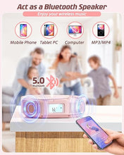 Load image into Gallery viewer, CD Player Portable, FELEMAN 2 in 1 CD Player Boombox &amp; Bluetooth Speaker, Rechargeable Portable CD Player for Car/Home with Remote Control, FM Radio, Support AUX/USB, Headphone Jack(Pink)
