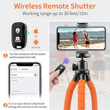Load image into Gallery viewer, Aureday Phone Tripod, Flexible Tripod for iPhone and Android Cell Phone, Portable Small Tripod with Wireless Remote and Clip for Video Recording/Vlogging/Selfie (Orange)
