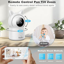 Load image into Gallery viewer, Baby Monitor, 4.3&quot; Video Baby Monitor with 1080P Camera, Smart 2.4G WiFi Audio Monitor with Remote PTZ, Night Vision, 2-Way Talk, Sleep Mode, RGB Night Lights, Lullabies &amp; 1000ft Range, APP Control
