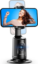 Load image into Gallery viewer, Auto Tracking Phone Holder, Auto Face Tracking Tripod, Portable All-in-one Smart Selfie Stick 360 Rotation Fast Face &amp; Object Tracking Cameraman Robot Mount for Phone Video Vlog Live Streaming(Black)
