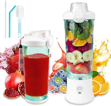 Load image into Gallery viewer, Smoothie Blender, Personal Blender for Shakes and Smoothies with 6 Blades, 600ML BPA Free Portable Blender Cup with Lid and Rechargeable USB, Mini Blender for Home, Gym, Travel, Office
