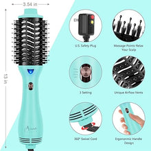 Load image into Gallery viewer, Hot Air Brush, Aima Beauty Professional One Step Hair Dryer &amp; Volumizer 4 in 1 Upgrade Anti-Scald Negative Ionic Technology for All Hair Types, Light Green
