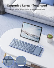 Load image into Gallery viewer, Samsers Foldable Bluetooth Keyboard with Touchpad, Full-Size Wireless Folding Keyboard with PU Leather, Portable Travel Keyboard for iOS Android Windows Mac OS, Support 3 Devices (BT5.1 x 3), Blue
