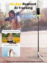 Load image into Gallery viewer, Smartphone Gimbal Stabilizer, Stabilizer Face Tracking Without APP - 4 in 1 Cellphone Gimbal Stabilizer for iPhone&amp;Android Extended 108cm Rod with RGB Fill Light, AOCHUAN M2PRO White
