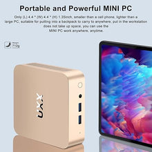 Load image into Gallery viewer, Mini PC, N5095 Desktop Computer, 8GB DDR4X RAM/256GB M.2 2280 SSD+Expandable M.2 2242 SSD+M.2 WiFi, 4K Triple Display with Mouse/USB/BT/LAN/HD/Type-C/Metal Frame, Gold
