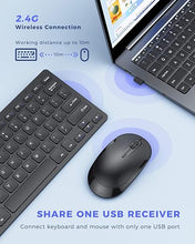 Load image into Gallery viewer, seenda Wireless Keyboard and Mouse Combo, Compact Small Keyboard Mouse Set with 2.4G USB Receiver, Slim Portable Keyboard and Silent Wireless Mouse for Laptop, Computer, Desktop, PC, Windows, Black
