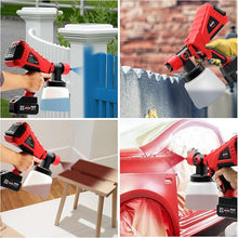Load image into Gallery viewer, Cordless Paint Sprayer with 2 Batteries, HVLP Electric Paint Gun with 1000ML Container, 5 Copper Nozzles &amp; 3 Spray Patterns
