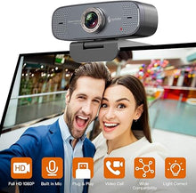 Load image into Gallery viewer, Angetube 1080P Webcam PC Web Camera for Computer HD Webcam with Microphone - PC Camera with 90-Degree Wide Angle Webcam, Plug and Play USB Webcam for Zoom | Skype | Teams | Streaming | Video Calling
