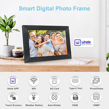 Load image into Gallery viewer, Uhale Digital Picture Frame Wifi - 10.1 Inch Digital Photo Frame, Electronic Photo Frame SD Card Slot Desktop IPS Touch Screen HD Display Auto-Rotate Slideshow Share Videos Photos Send Wishes Remotely
