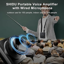 Load image into Gallery viewer, SHIDU Voice Amplifier, 16W Speaker with Microphone 1800mAh Rechargeable Mini Personal PA System Support AUX and Mute for Teachers Tour Guides Coaches Classroom Meeting
