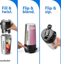 Load image into Gallery viewer, nutribullet Flip Portable Blender with Insulated Cup, Brushed Stainless, NBPB50350SS
