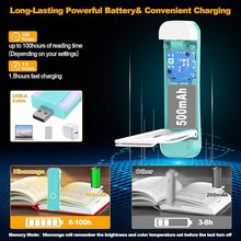 Load image into Gallery viewer, Book Reading Light,Silent Touch Book Lamp for Reading in Bed,Rechargeable Clip on Booklight with 3 Amber Colors &amp; 7 LEDs Precise Dimming for Eye Caring Night Reading,Book Lovers,Kids,Blue

