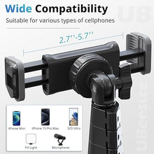 Load image into Gallery viewer, UBeesize 67" Phone Tripod &amp; Selfie Stick, Camera Tripod Stand with Wireless Remote and Phone Holder,Compatible with iPhone Android Phone, Perfect for Selfies/Video Recording/Live Streaming Black
