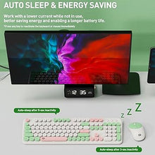 Load image into Gallery viewer, FOPETT 2.4GHz Wireless Keyboard and Mouse Set with Switch Button - Full-Size Keyboard - Compatible for Windows/Laptop/PC/Notebook/Smart TV and More - White Green
