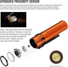 Load image into Gallery viewer, OLIGHT Baton3 Pro Max Flashlight, Rechargeable Compact EDC Pocket Flashlight with Safety Proximity Sensor, 2500 LED High Lumens, Suitable for Camping, Hiking, Emergency (Orange Cool White)
