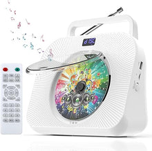 Load image into Gallery viewer, CD Player with Bluetooth?Double HiFi Sound Speakers?Sleep Mode,Desktop CD Music Players,Support AUX/USB/Headphone Jack/Music Fiber Optics/FM Radio Boombox for Home,Office(White) (White)
