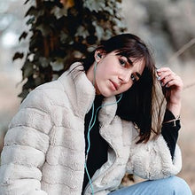 Load image into Gallery viewer, LUDOS Ultra Wired Earbuds in-Ear Headphones, 5 Years Warranty, Earphones with Mic, Noise Isolating Ear Buds, Memory Foam for iPhone, Samsung, School Students, Kids, Women, Small Ears - Turquoise
