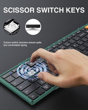 Load image into Gallery viewer, ProtoArc Foldable Bluetooth Keyboard, XK01 Folding Wireless Portable Keyboard with Number Pad, Full-Size Travel Keyboard for Windows iOS Android Tablet Smartphone Laptop PC - Dark Green
