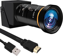 Load image into Gallery viewer, MMlove 4K HDMI USB Camera 30FPS Webcam 10X Variable Focus 5-50mm Zoom Lens H.265 2X Digital Zoom PC Streaming Close up Zoom in and Out Web Camera for Conference Classes
