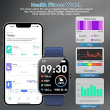 Load image into Gallery viewer, Smart Watch, 1.85&quot; HD Smartwatch for Men Women(Answer/Make Calls), Fitness Watch with 120+ Sport Modes, IP68 Waterproof, Heart Rate/Sleep Monitor, Activity Trackers for iOS/Android (Blue)
