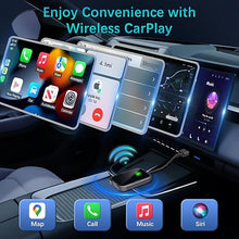 Load image into Gallery viewer, Wireless Carplay Adapter - Mini Car Play Wireless Adapter, Converts Factory Wired to Wireless Carplay Dongle, Plug &amp; Play Carplay Adapter Compatible with Apple iPhone 6+/iOS10+ &amp; Cars Built-in CarPlay
