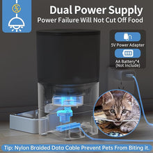 Load image into Gallery viewer, Smart Automatic Cat Feeders: WiFi Pet Feeder with APP Control for Remote Feeding, Detachable for Easy Clean, Automatic Cat Food Dispenser with Alexa,1-30 Meals Per Day for Dog (6L/25Cup)
