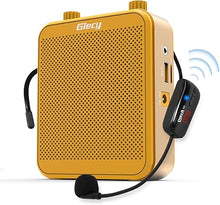 Load image into Gallery viewer, Portable Voice Amplifier with UHF Wrieless Microphone Headset, 30W Bluetooth Rechargeable Personal Voice Amplifier, PA System Speaker for Classroom, Meetings and Outdoors (Yellow)
